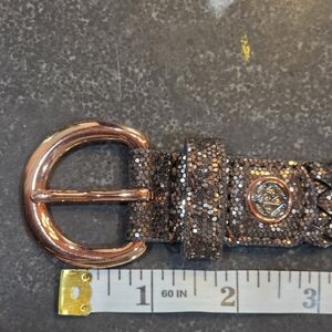 Elegant Brown Belt with Gold Buckle